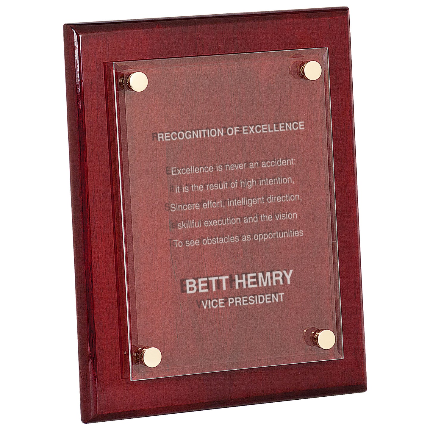 8" x 10" Rosewood Piano Finish Floating Acrylic Plaque