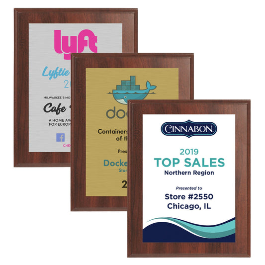 8" x 10" Cherry Finish Plaque w/ Full Color Sublimated Imprint