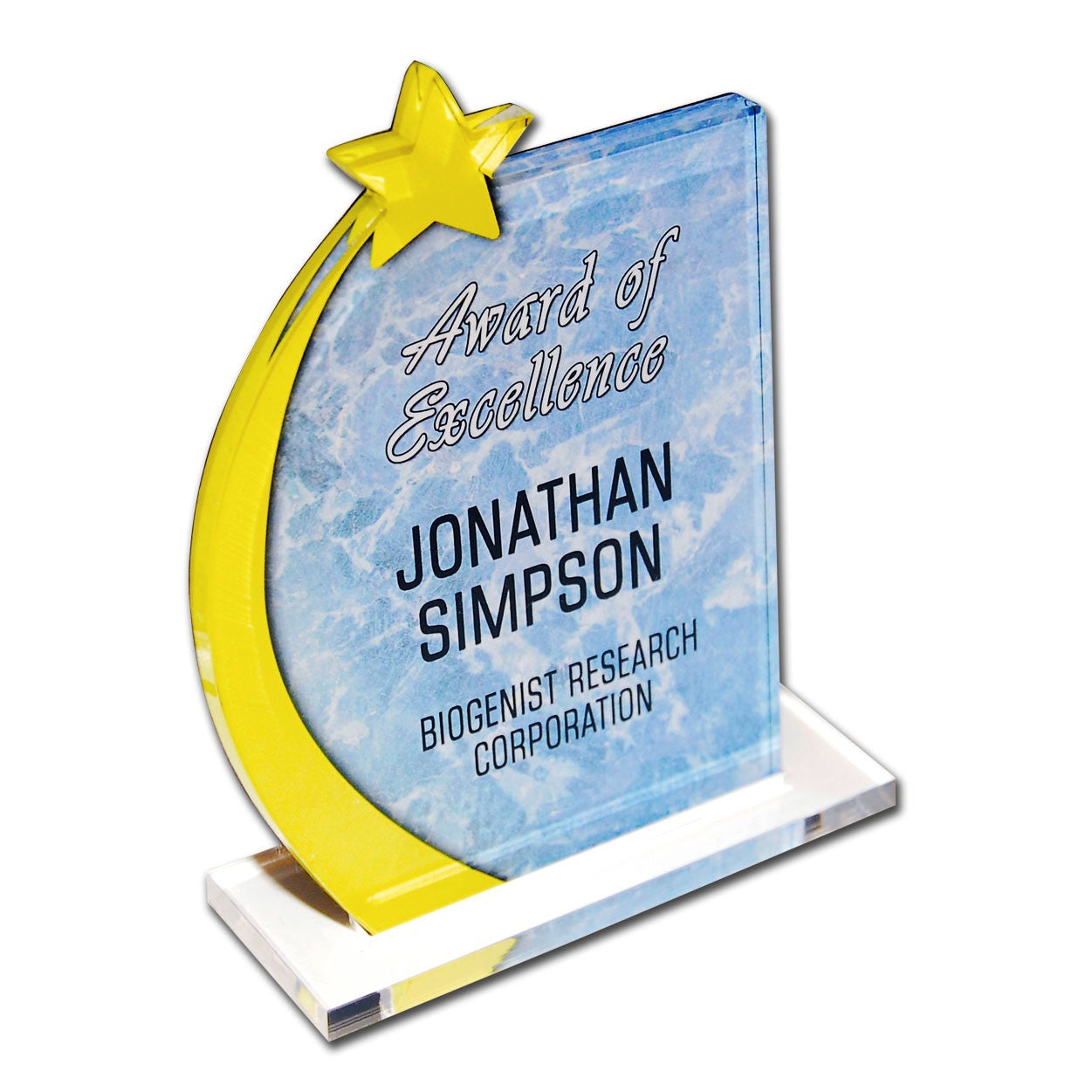 9 Square Inch Custom Acrylic Desk Plaque W/ Stand